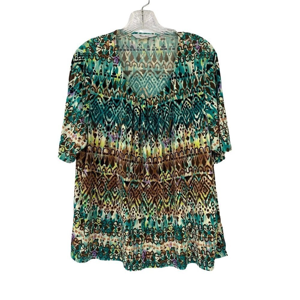 Tanjay Women's Green & Brown Blouse